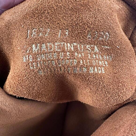 VTG Minnetonka Calf High Moccasin Size 13 Brown Suede Lace Up Fringe 1822 EUC - Picture 8 of 9